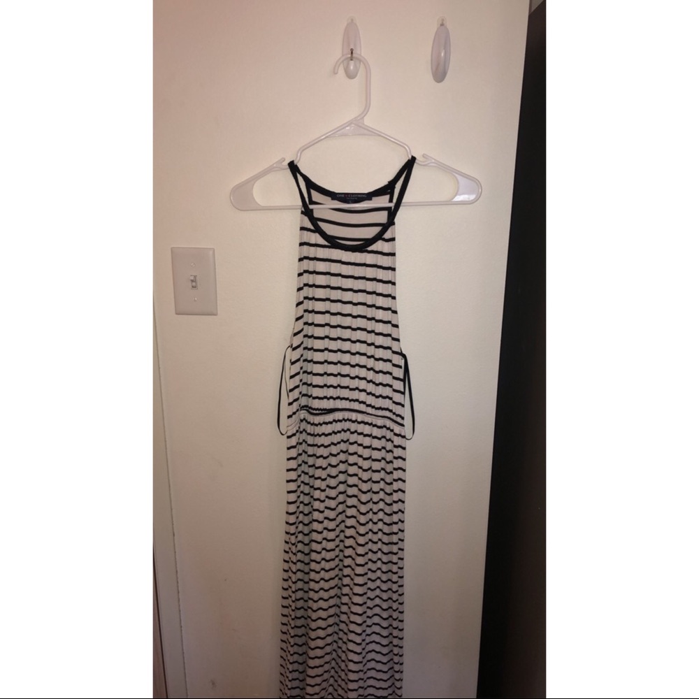 Black and White Striped Maxidress